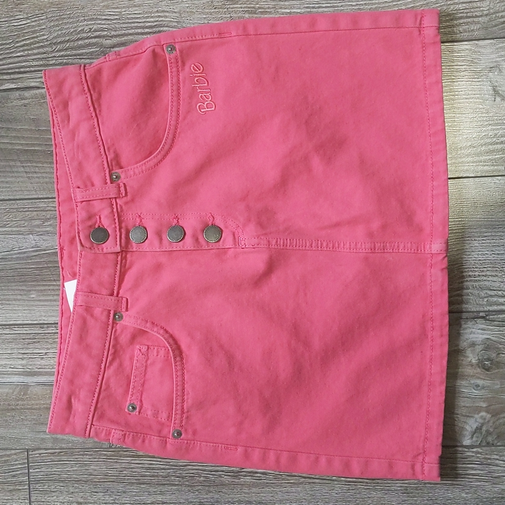 NWOT Roxy Pink Barbie Button Fly Mini Skirt Large